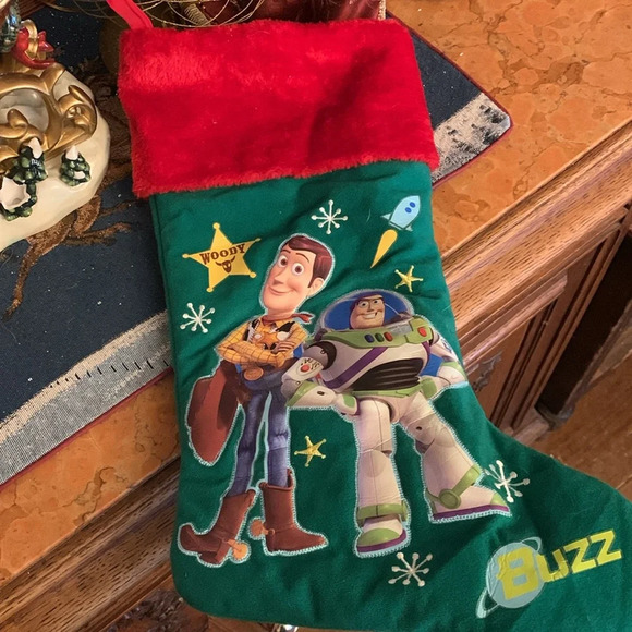 Toy Story Buzz Lightyear & Woody Hallmark Christmas Stocking Ornament Set - Picture 6 of 7